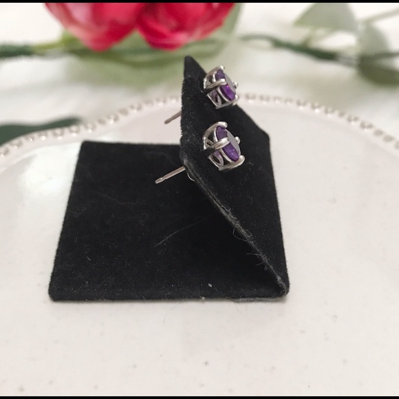 • Vintage • Sterling Crystal Earrings - Picture 3 of 6